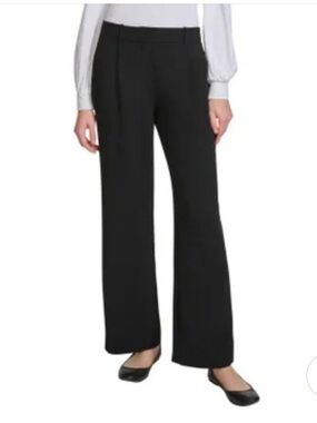 DKNY Wide-Leg Dress Pants - Black Trousers
